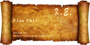 Kiss Emil névjegykártya