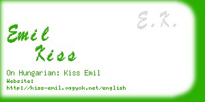 emil kiss business card